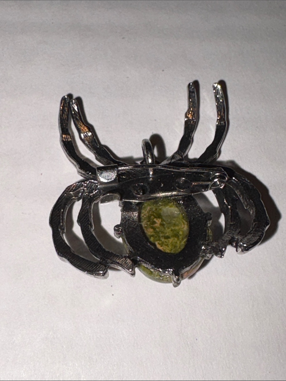 Unakite Jasper Spider Brooch
Silver-Tone Spider Pin Gemstone - Picture 4 of 5